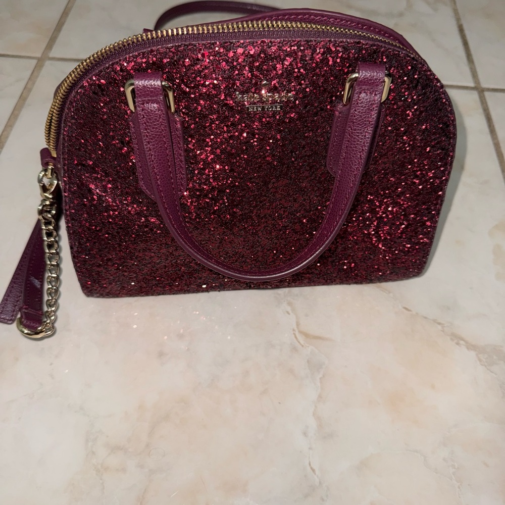 Kate Spade Pink Satchel Bag with Glitter Finish